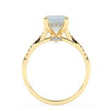 Stunning 3.0 CT Emerald Moissanite Engagement Ring with Hidden Halo & Twisted Pave Design 4
