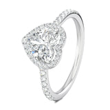 Stunning 0.5 CT Heart Moissanite Engagement Ring With Halo & Pave Design 2