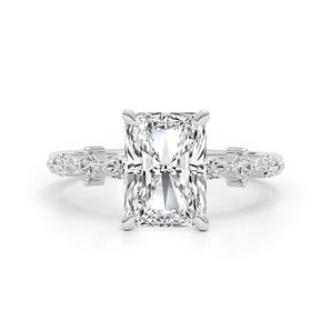 Classic 2.50 CT Radiant Moissanite Engagement Ring with Pave Design