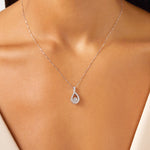 Round Cut Cubic Zirconia in 925 Sterling Silver Necklace 4
