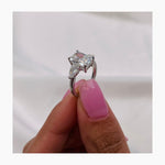 Classic 2.0 CT Radiant Moissanite Engagement Ring with Three Stone Design 6