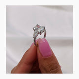 Classic 2.0 CT Radiant Moissanite Engagement Ring with Three Stone Design 6
