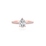 Stunning 1.0 CT Pear Moissanite Engagement Ring with Hidden Halo & Pave Design 1