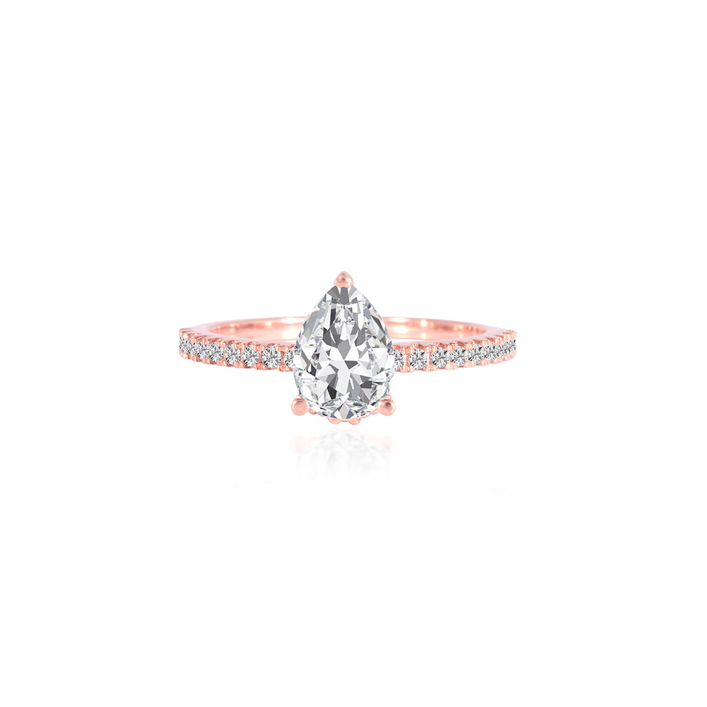 Stunning 1.0 CT Pear Moissanite Engagement Ring with Hidden Halo & Pave Design 1