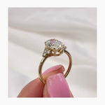 Stunning 2.5 CT Oval Moissanite Engagement Ring in a Cluster Design 4
