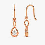 0.30 TCW Round Cut Moissanite Drop Earrings in Gold 3