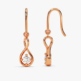 0.30 TCW Round Cut Moissanite Drop Earrings in Gold 3