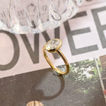 Stunning 1.0 CT Oval Cut Moissanite Engagement Ring with Bezel Solitaire Design 2