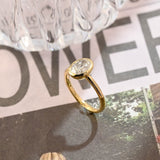 Stunning 1.0 CT Oval Cut Moissanite Engagement Ring with Bezel Solitaire Design 2