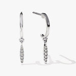 0.30 TCW Round Cut Moissanite Tiny Leaf Drop Earrings in Gold 3