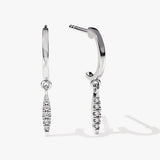 0.30 TCW Round Cut Moissanite Tiny Leaf Drop Earrings in Gold 3