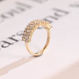 Stunning 0.5 TCW Round & Baguette Moissanite Stones Half Eternity Wedding Band 9