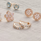1.08 TCW Round Aquamarine Lab Made Diamond- March Birthstone Hoops 3