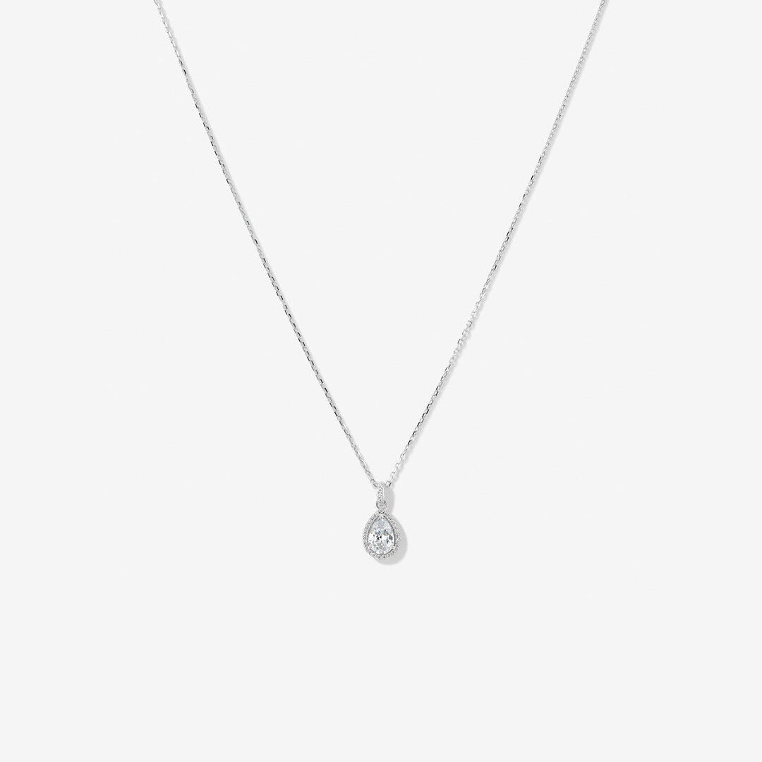 Round Cut Cubic Zirconia in 925 Sterling Silver Necklace 1