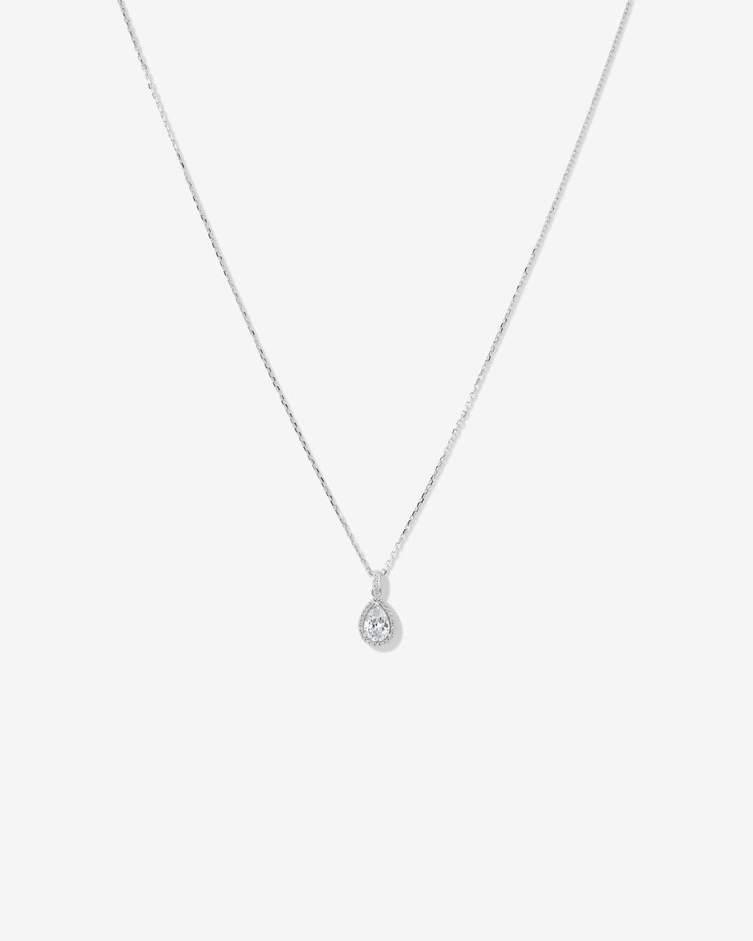 Round Cut Cubic Zirconia in 925 Sterling Silver Necklace 1