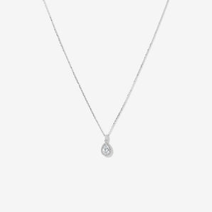 Round Cut Cubic Zirconia in 925 Sterling Silver Necklace