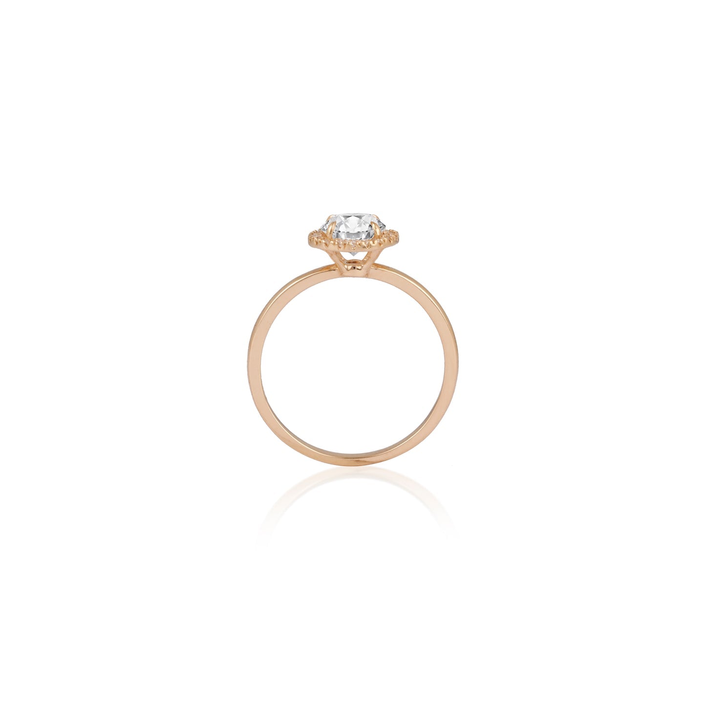 Stunning 1.0 CT Round Moissanite Engagement Ring with Halo Design 2