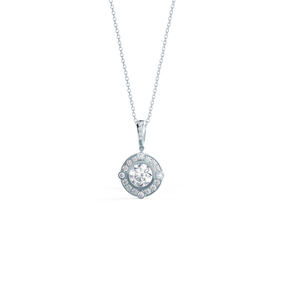 
                  
                    0.50 CT Brilliant Round Cut Moissanite Necklace With Halo Style
                  
                