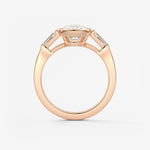 Cushion Three Stones Lab Grown Diamond Engagement Ring