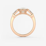 Cushion Three Stones Lab Grown Diamond Engagement Ring