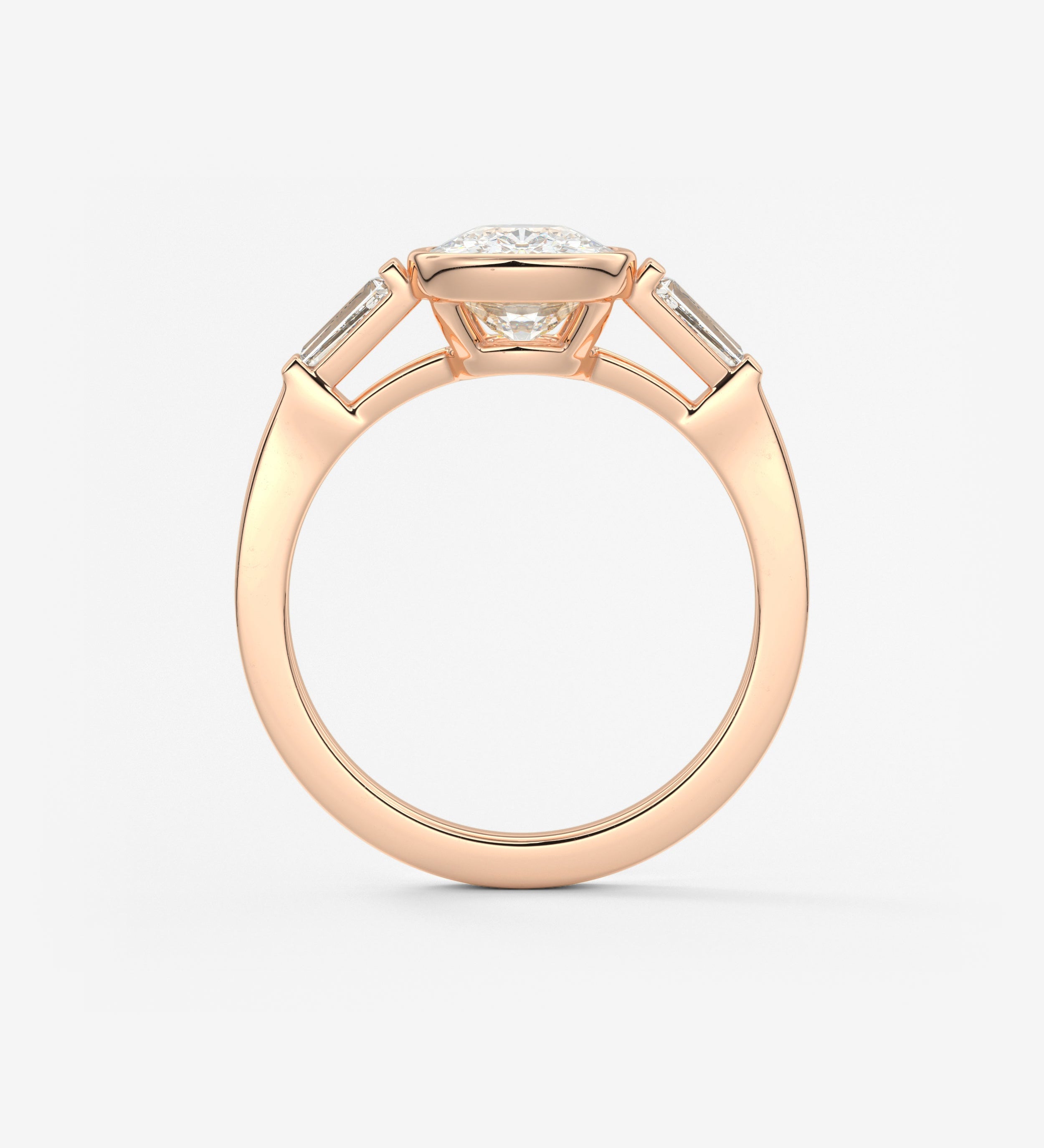 Cushion Three Stones Lab Grown Diamond Engagement Ring