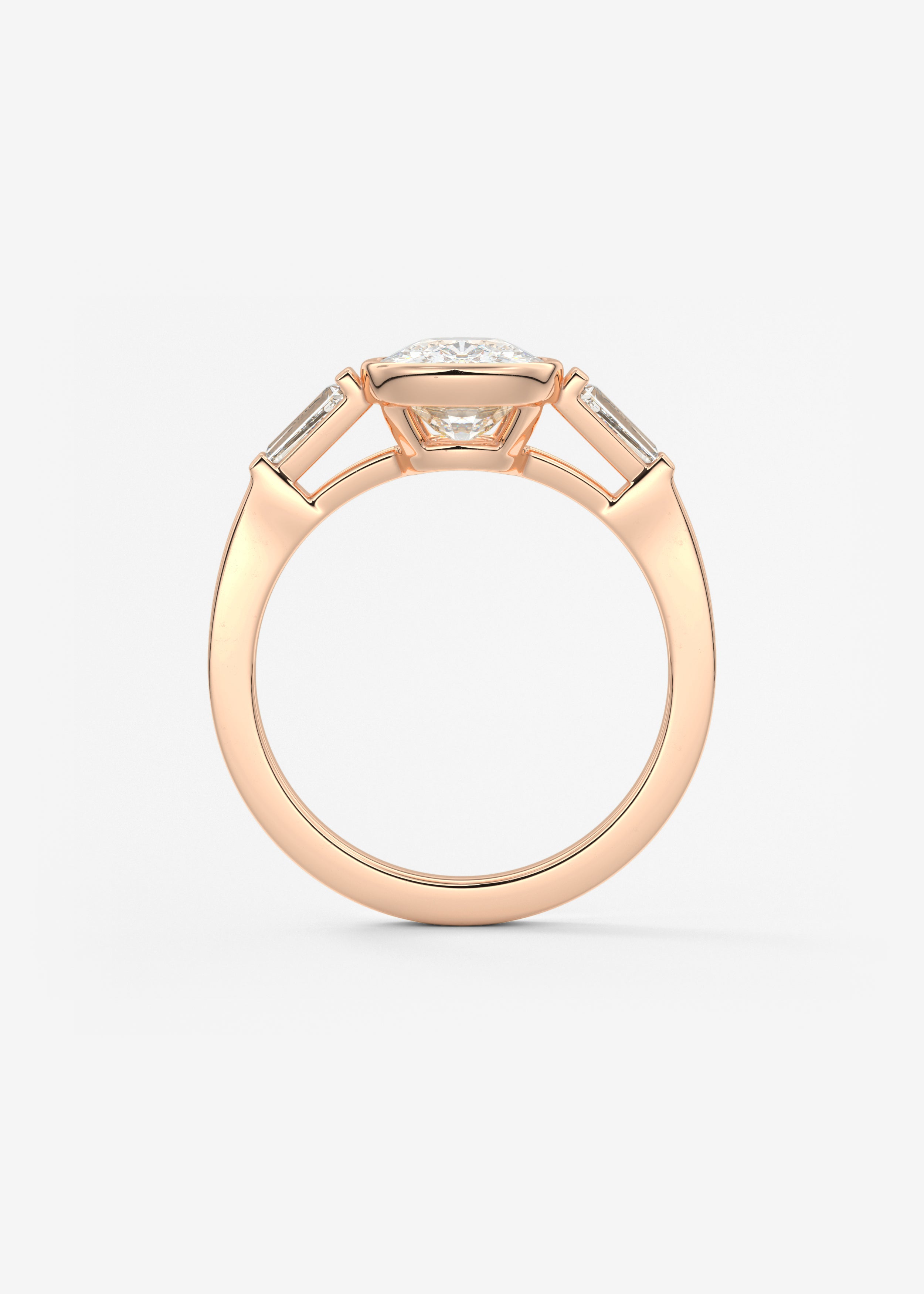 Cushion Three Stones Lab Grown Diamond Engagement Ring