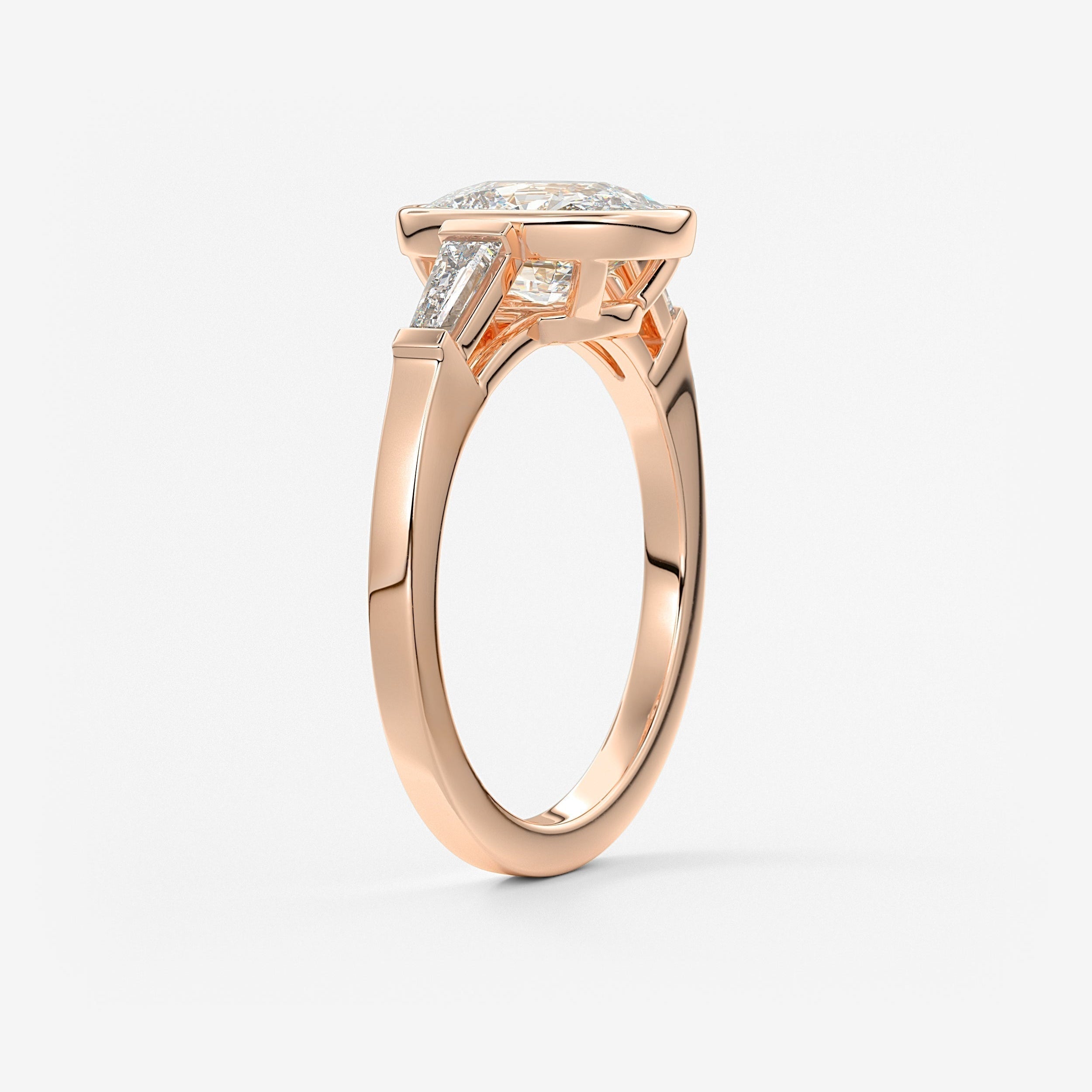 Cushion Three Stones Lab Grown Diamond Engagement Ring