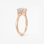 Cushion Three Stone Lab Grown Diamond Engagement Ring