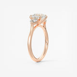 Cushion Three Stone Lab Grown Diamond Engagement Ring