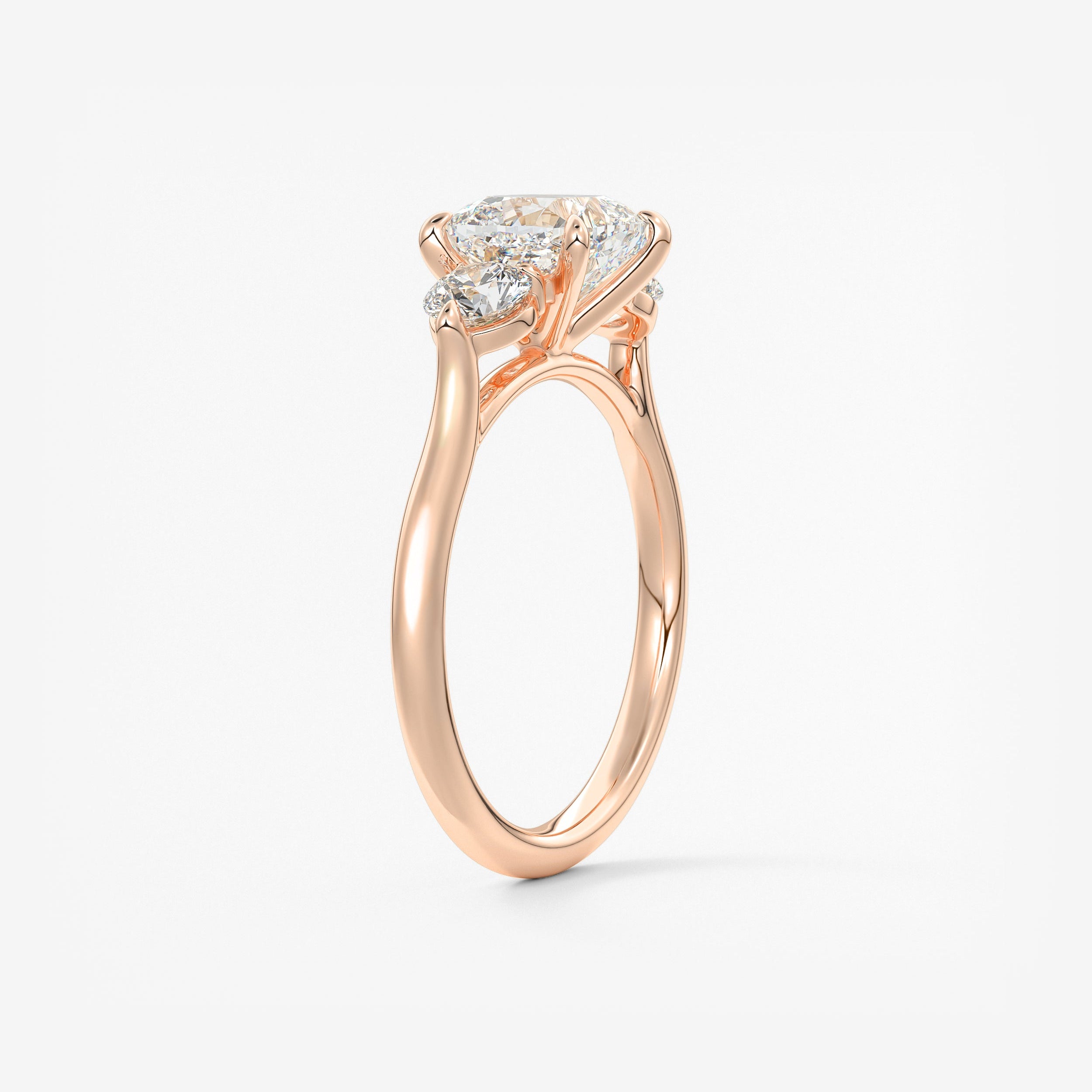 Cushion Three Stone Lab Grown Diamond Engagement Ring