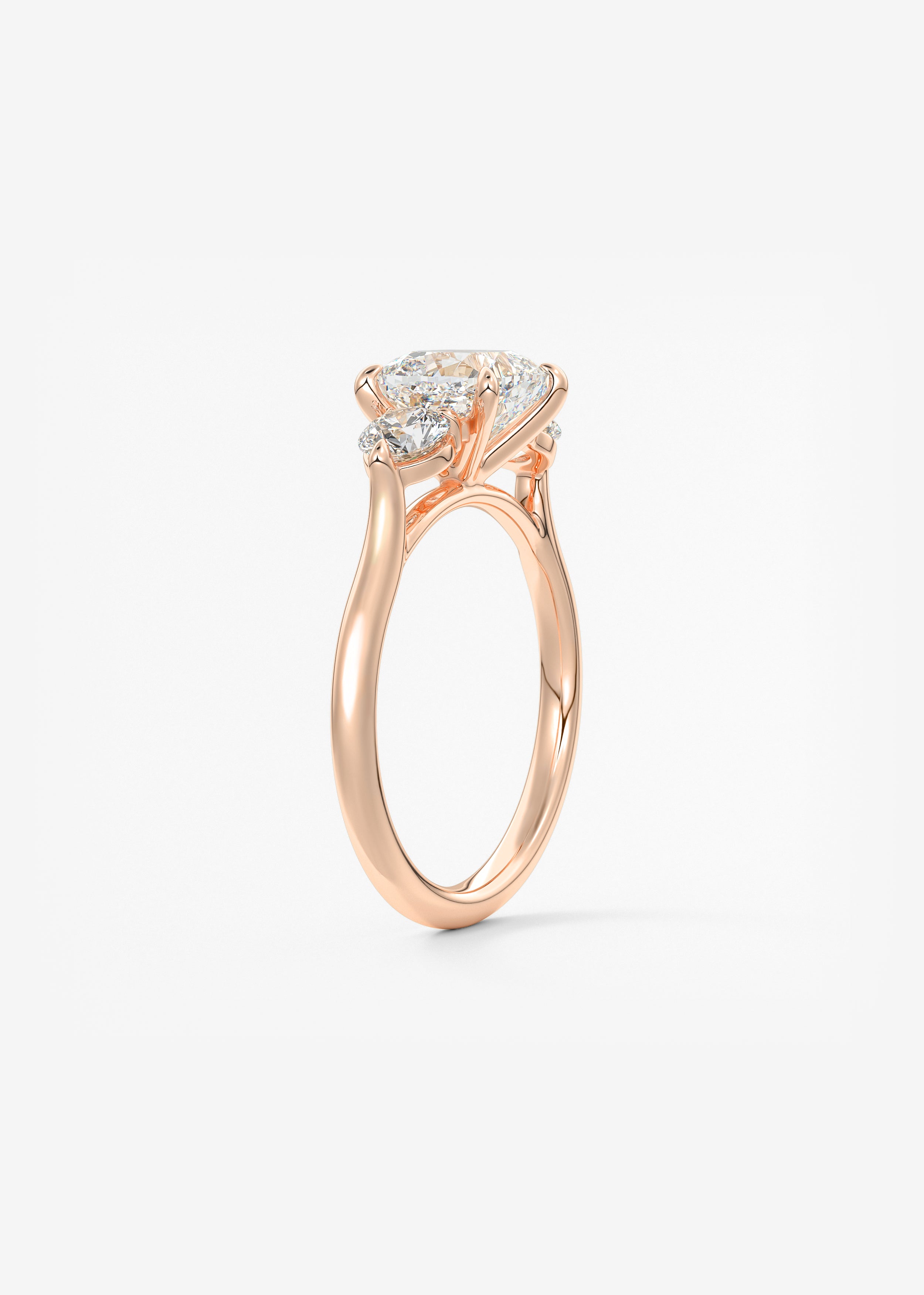 Cushion Three Stone Lab Grown Diamond Engagement Ring