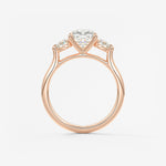 Cushion Three Stone Lab Grown Diamond Engagement Ring
