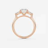 Cushion Three Stone Lab Grown Diamond Engagement Ring