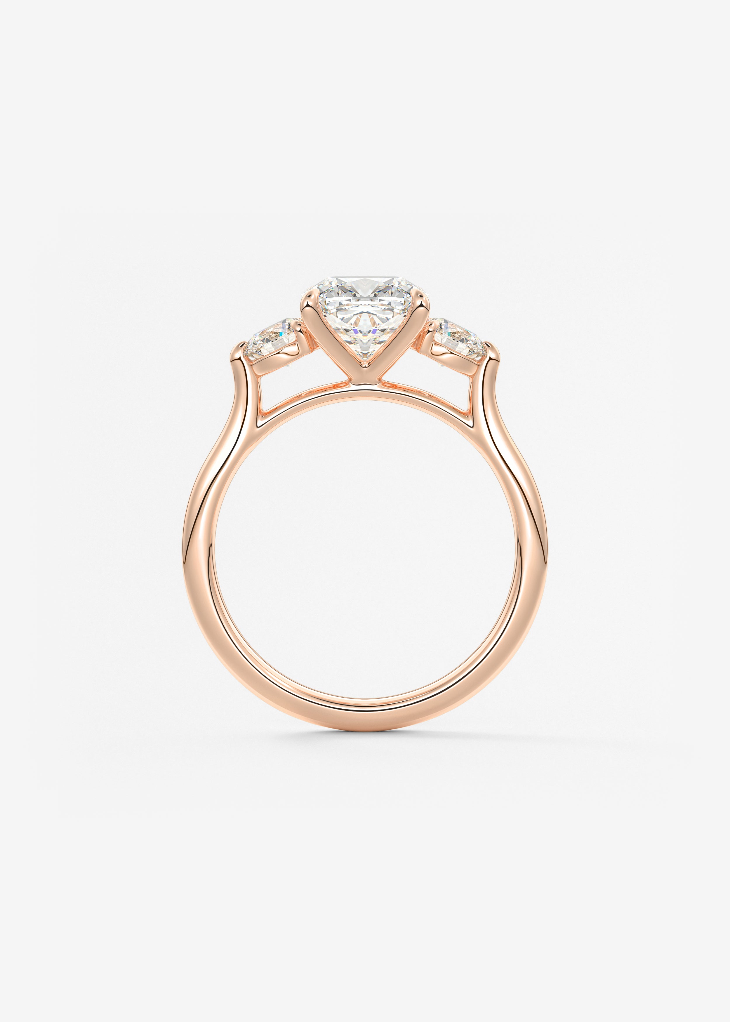 Cushion Three Stone Lab Grown Diamond Engagement Ring