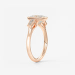 Elongated Cushion Three Stone Bezel Lab Grown Diamond Engagement Ring