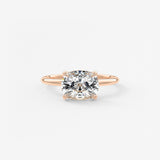 Elongated Cushion East West Hidden Halo Lab Grown Diamond Engagement Ring