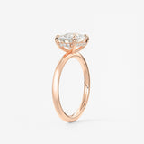 Elongated Cushion East West Hidden Halo Lab Grown Diamond Engagement Ring