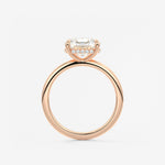 Elongated Cushion East West Hidden Halo Lab Grown Diamond Engagement Ring
