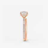 Cushion Hidden Halo Pave Lab Grown Diamond Engagement Ring