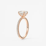 Cushion Hidden Halo Pave Lab Grown Diamond Engagement Ring