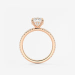 Cushion Hidden Halo Pave Lab Grown Diamond Engagement Ring