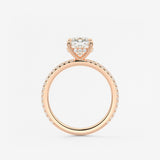 Cushion Hidden Halo Pave Lab Grown Diamond Engagement Ring