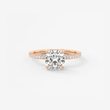 Cushion Hidden Halo Pave Lab Grown Diamond Engagement Ring