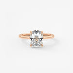 Elongated Cushion Cathedral Lab Grown Diamond Engagement Ring