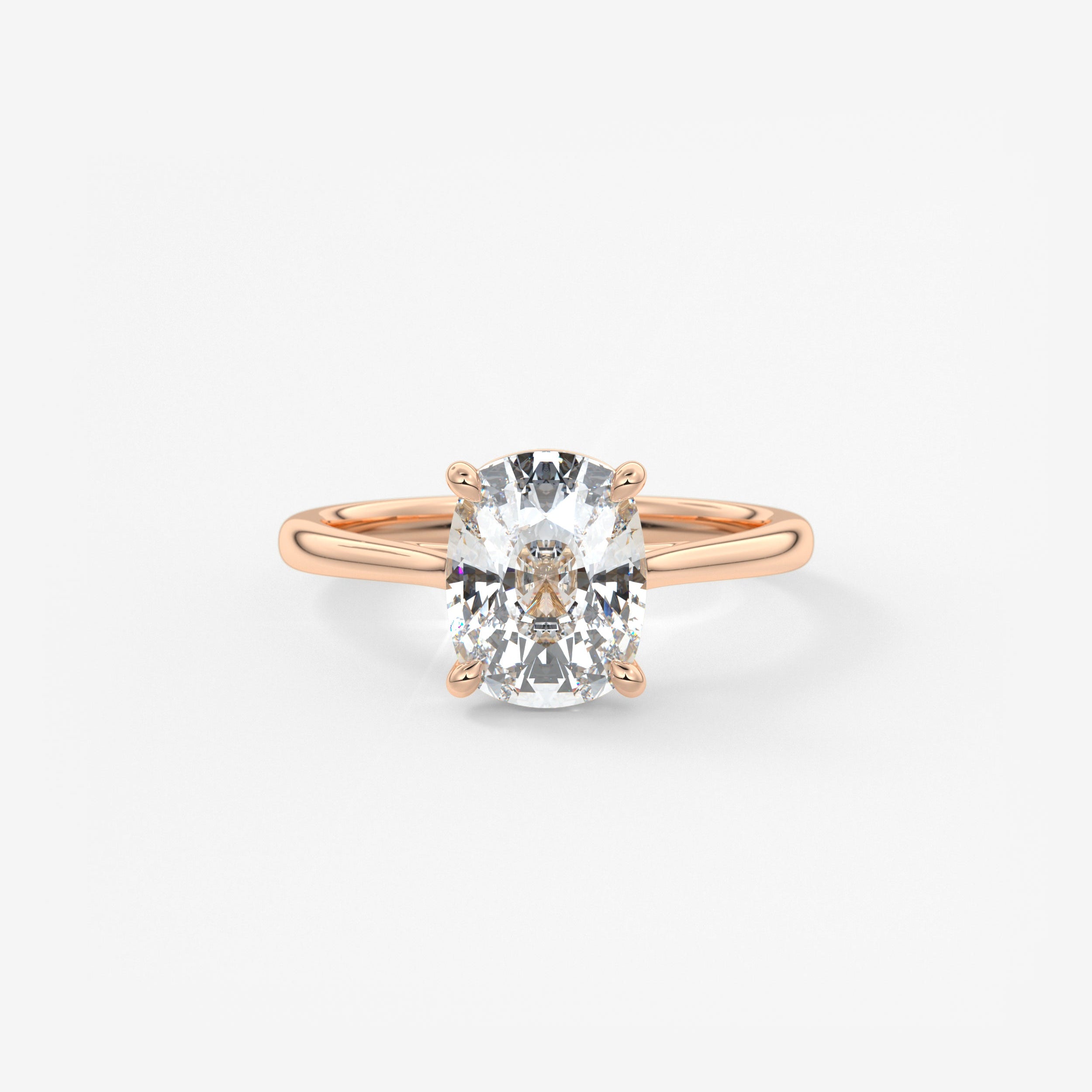 Elongated Cushion Cathedral Lab Grown Diamond Engagement Ring