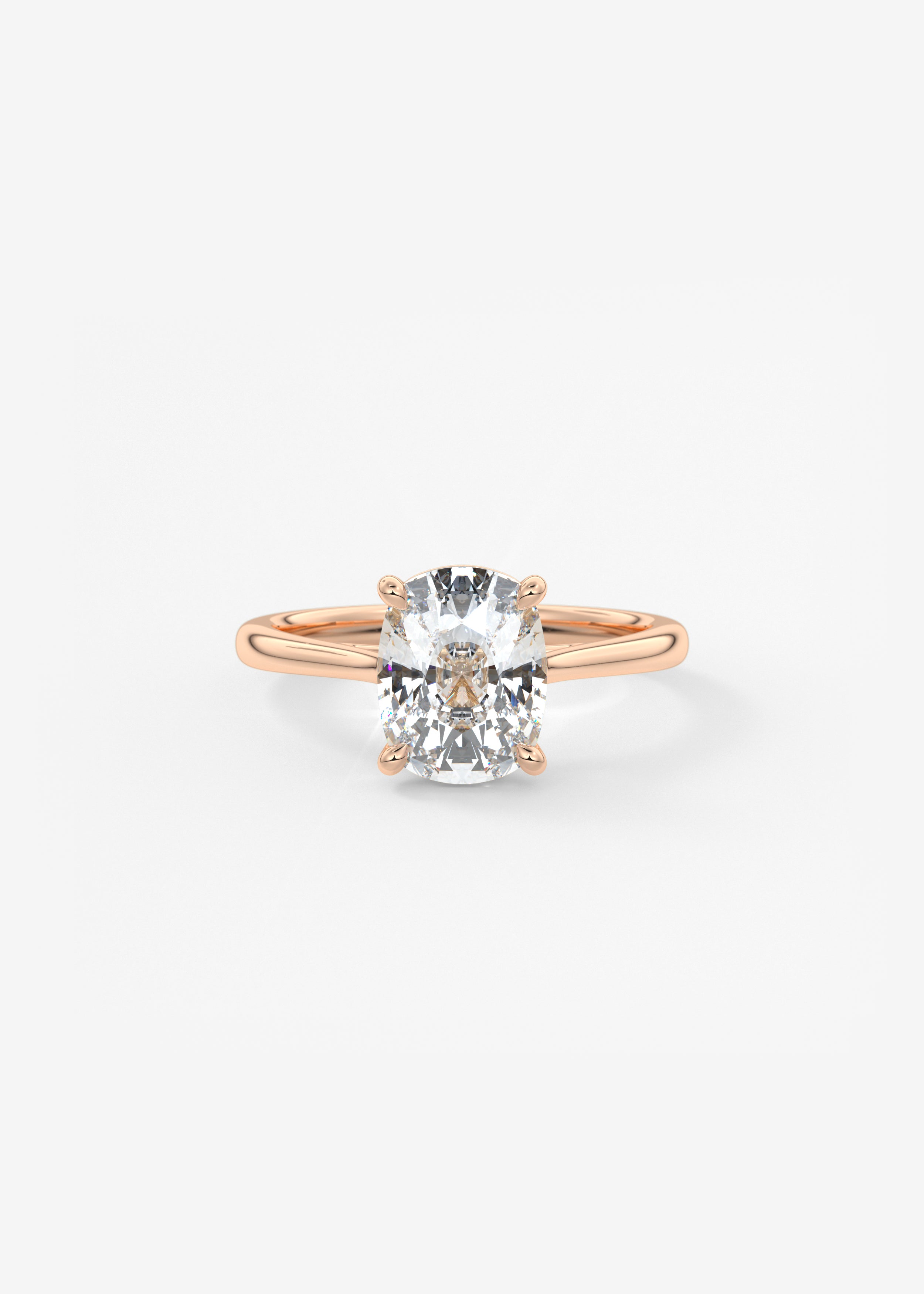 Elongated Cushion Cathedral Lab Grown Diamond Engagement Ring