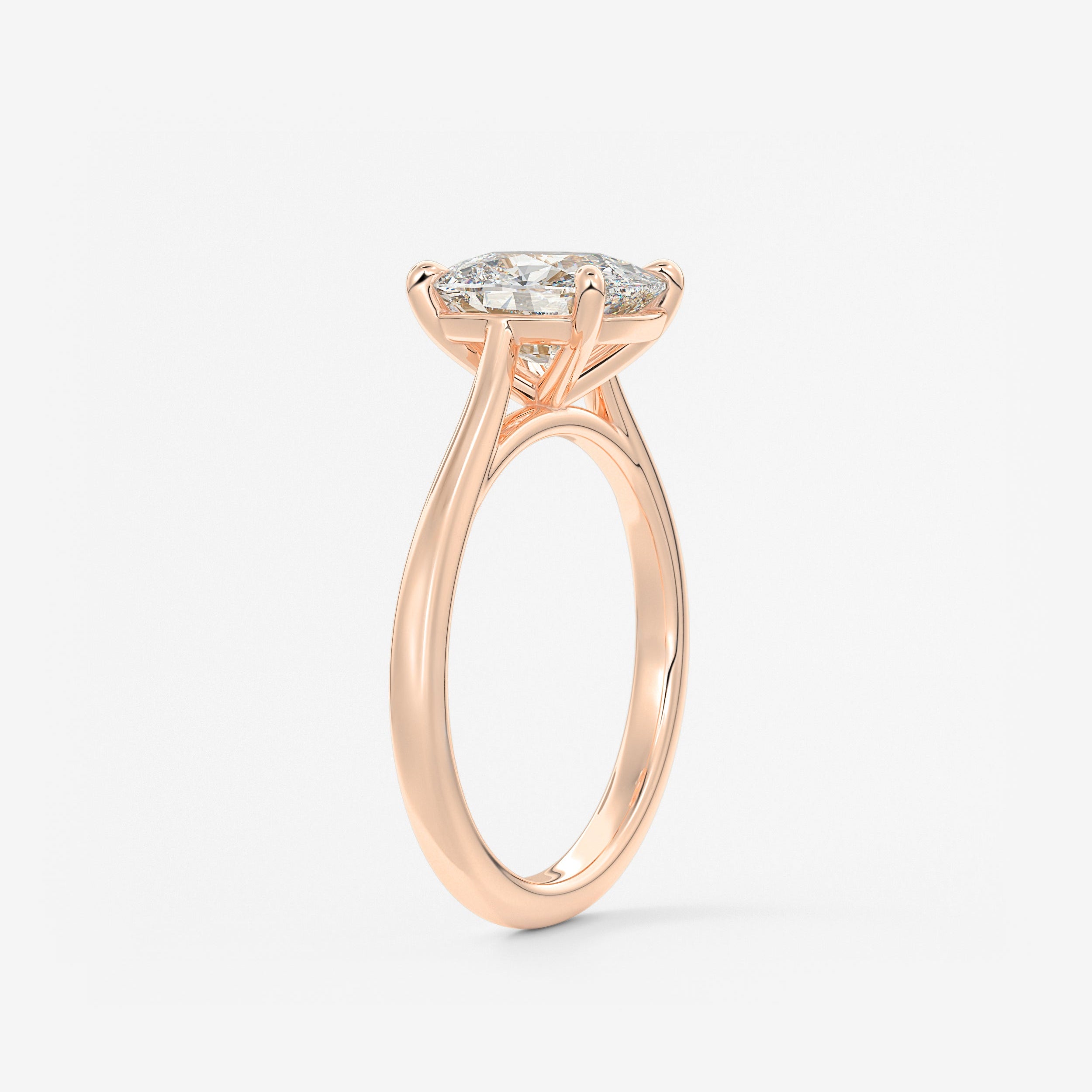 Elongated Cushion Cathedral Lab Grown Diamond Engagement Ring