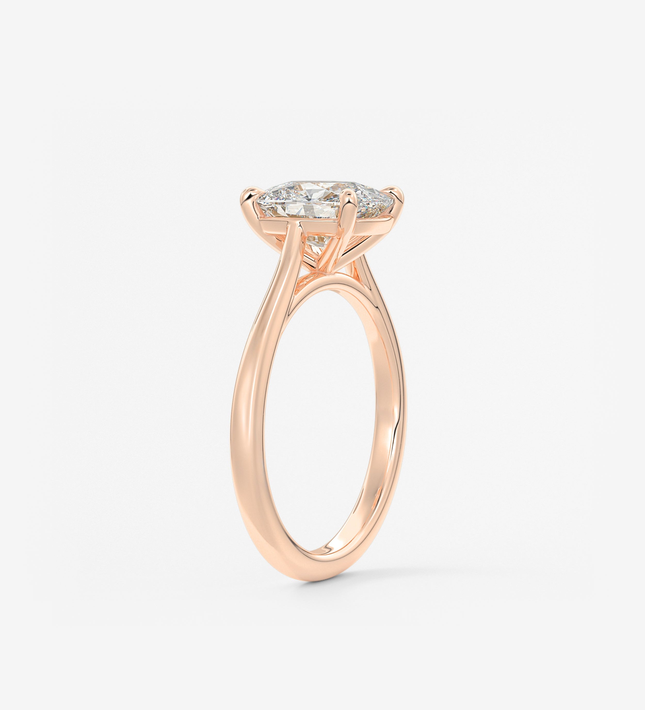 Elongated Cushion Cathedral Lab Grown Diamond Engagement Ring