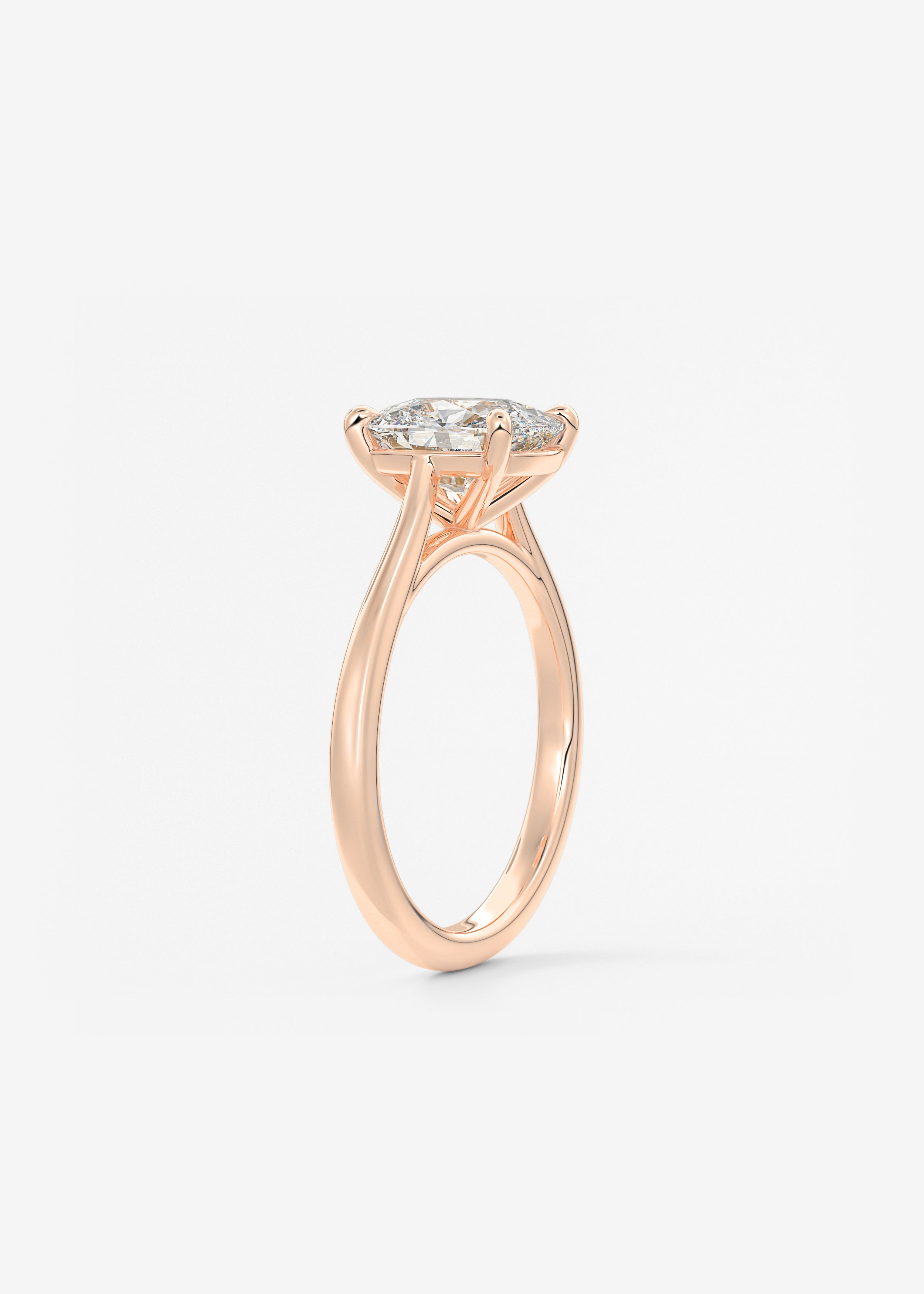 Elongated Cushion Cathedral Lab Grown Diamond Engagement Ring