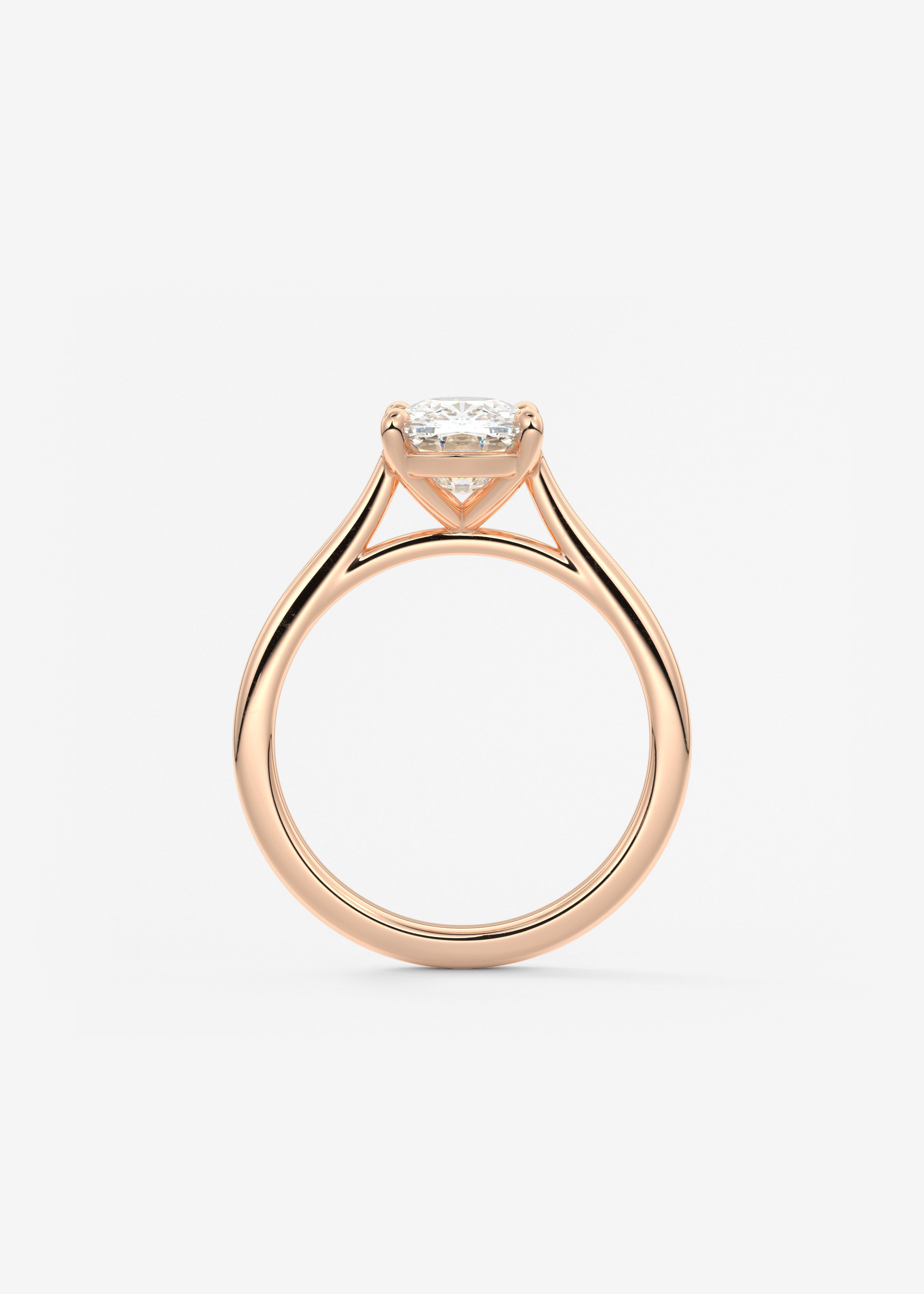 Elongated Cushion Cathedral Lab Grown Diamond Engagement Ring